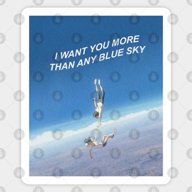 Weathering With You scene - I want you more than any blue sky Sticker by koolpingu